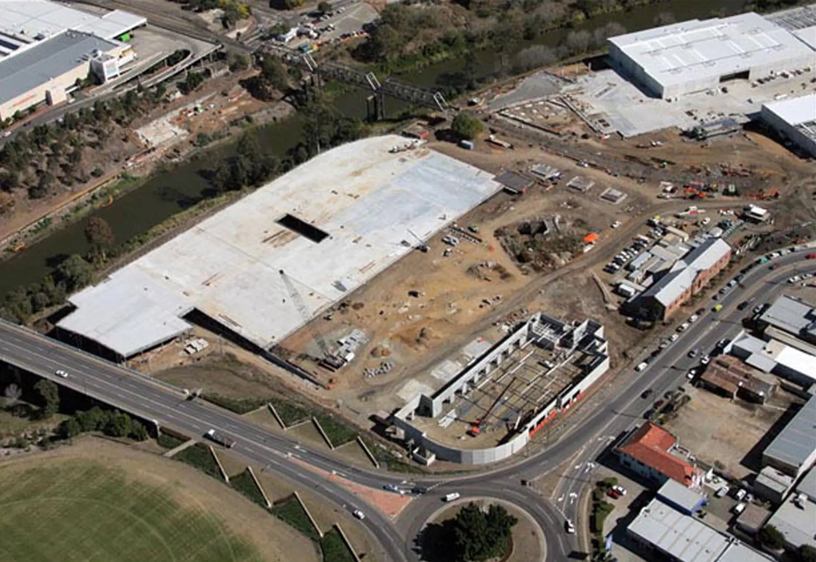 Construction progress aerial photo