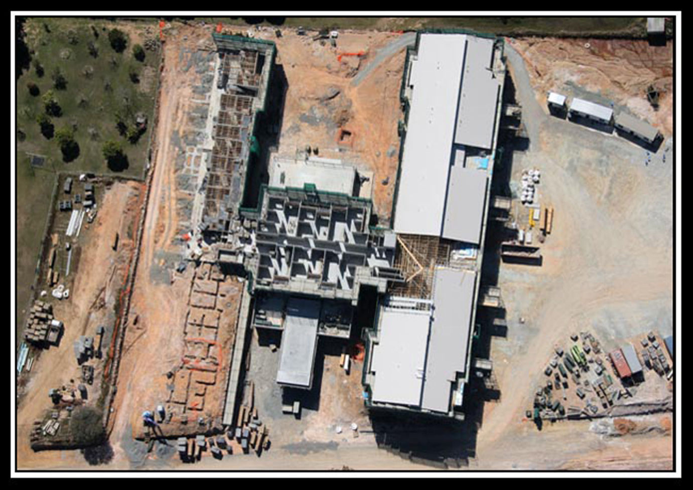 Aerial photo of construction site