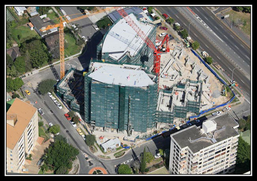 Construction progress aerial photography before