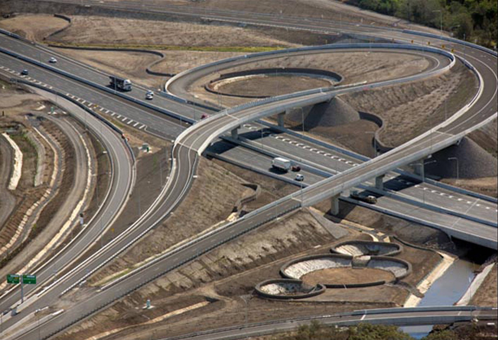 Highway construction aerial photo